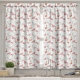 thumbnail image 2 of Ambesonne Flamingo Valance & Curtain, Hawaii Springtime, 55"x45", Orange Coral White, 2 of 6