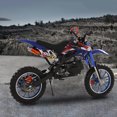 thumbnail image 5 of Wilitto 49cc 2-Stroke Kids Dirt Bike, Gas Power Motocross, Off Road Mini Motorcycle, Pocket Motorbike with Front Rear Disc Brakes, Racing Max Speed 40KM/H _Blue, 5 of 13