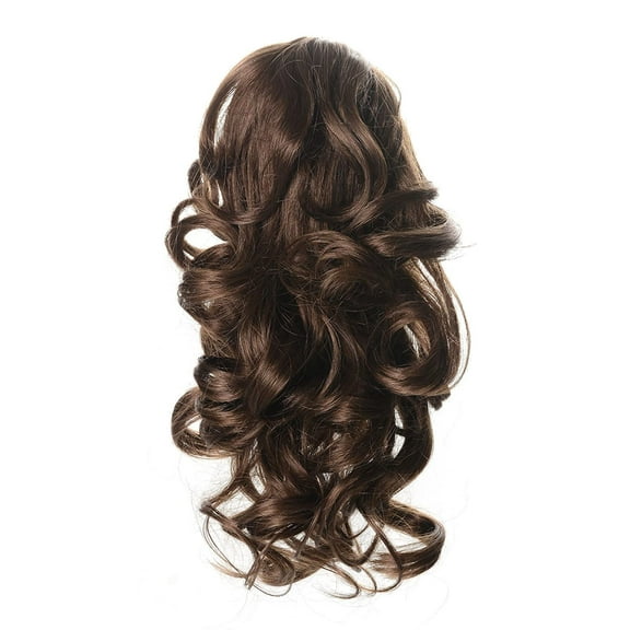 Onedor 12" Synthetic Fiber Natural Textured Curly Ponytail Clip In/On Hair Extension Hairpiece (10# - Medium Golden Brown)