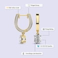 thumbnail image 2 of IGI Certified 3 Carat Oval Shape Lab Grown Diamond Earrings | 18K Yellow Gold | Midnight Charms Hoop Lab Diamond Earrings | Prong Setting | FG-VS1-VS2 Quality Friendly Diamonds, 2 of 5