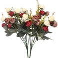 thumbnail image 2 of Billuyoard 2 pack/lote flores artificiales de bajo mantenimiento decoración interior o exterior flores falsas elegantes Flores artificiales Blanco rojo 30 centimetros, 2 of 6