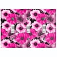 thumbnail image 1 of Metal Light Switch Plate Outlet Cover (Flower Pink White - Triple Toggle), 1 of 2