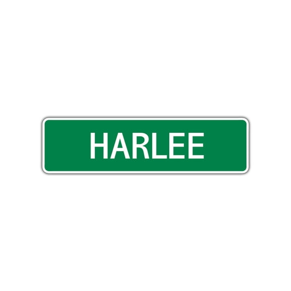Harlee Girls Children Indoor Outdoor Unique Wall Novelty Name Letter Printed Plaque Decoration Label Aluminum Metal Sign 4"x13.5"