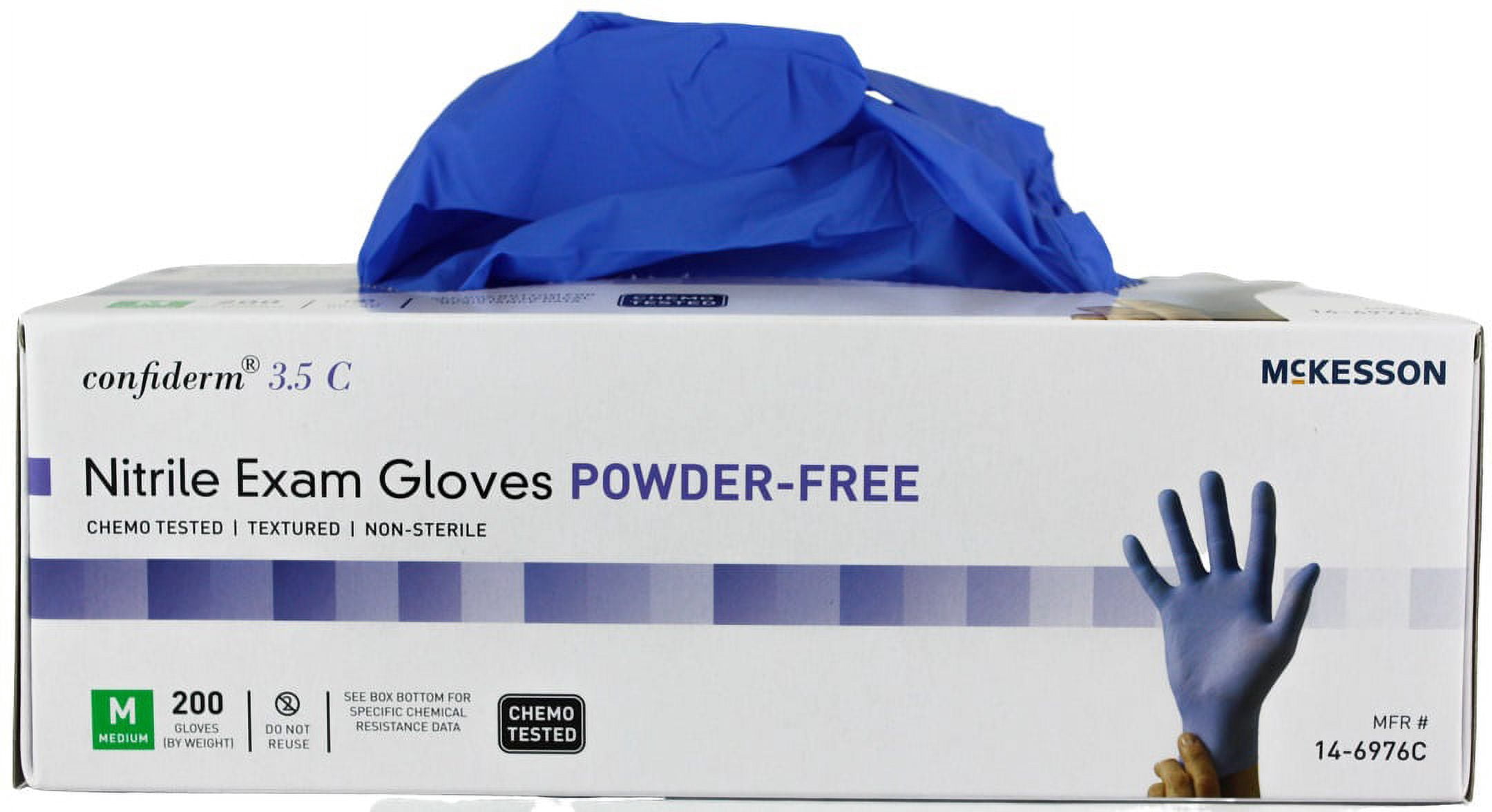 McKesson Confiderm 3.5C Chemo Tested Nitrile Disposable Gloves, Box, Medium, 200 Count