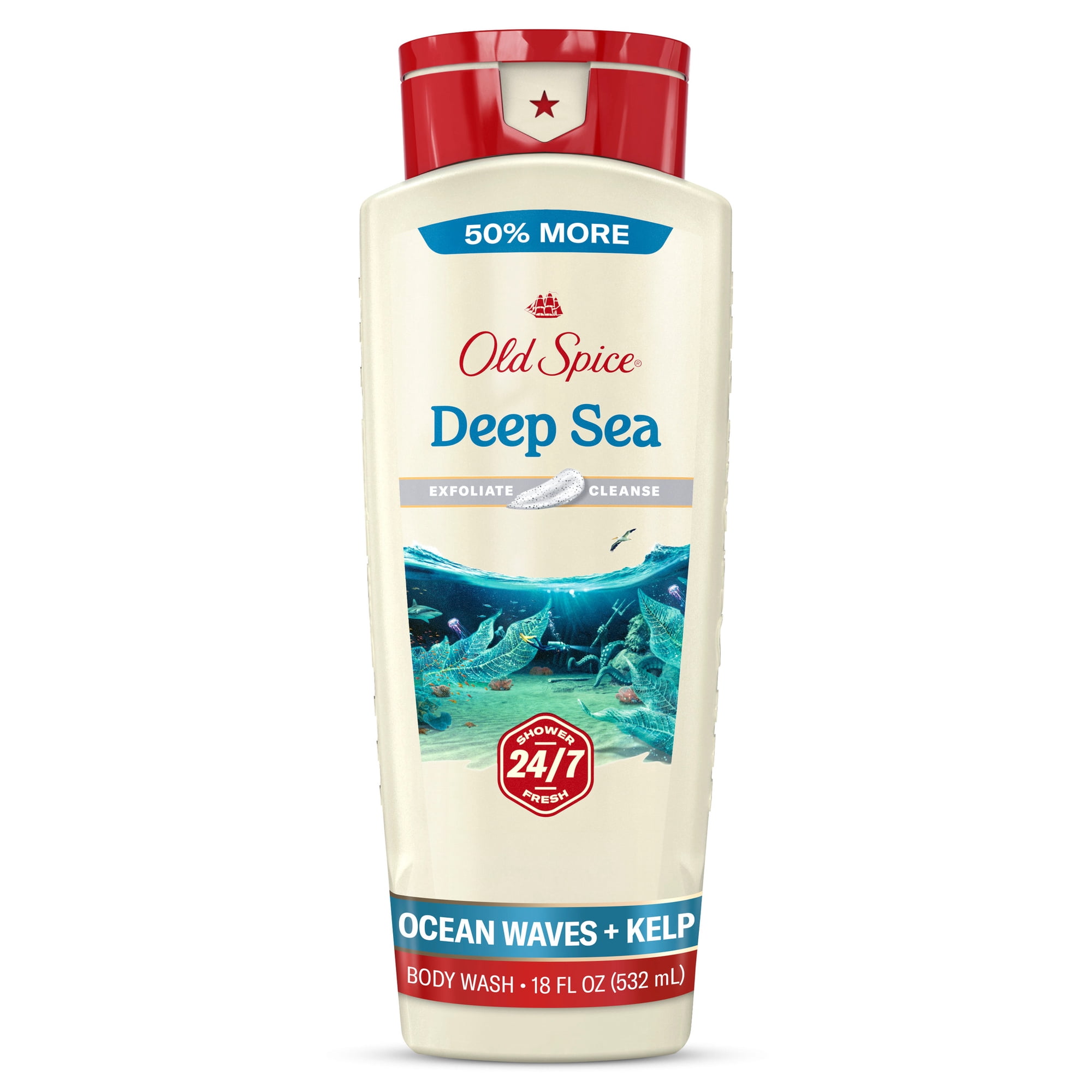 Old Spice Men's Body Wash, Deep Cleanse with Deep Sea Minerals, All Skin Types, 18 fl oz