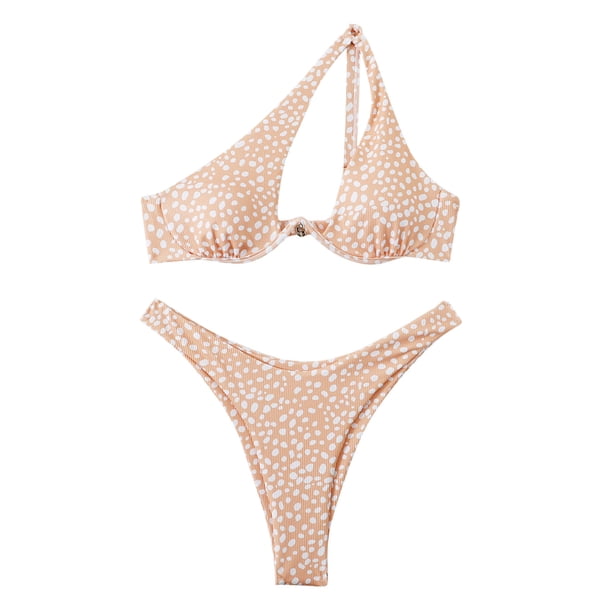 Traje de baño de 2 piezas para mujer, trajes de baño para mujer, bikini estampado con tirantes divididos y soporte de acero, conjunto de traje de baño de dos piezas para mujer, traje de baño de nailon