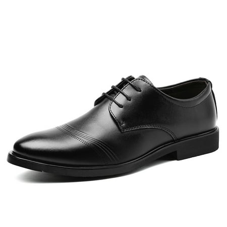 

Men‘s Smooth Genuine Leather Oxford Shoes - Classic Formal Dress Shoes for Wedding Office & Party
