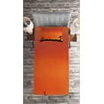 thumbnail image 2 of Ambesonne Animal Quilted Coverlet 2 Pcs, Savannah Sunset with Gull, Twin Size, Burnt Orange and Black, 2 of 2