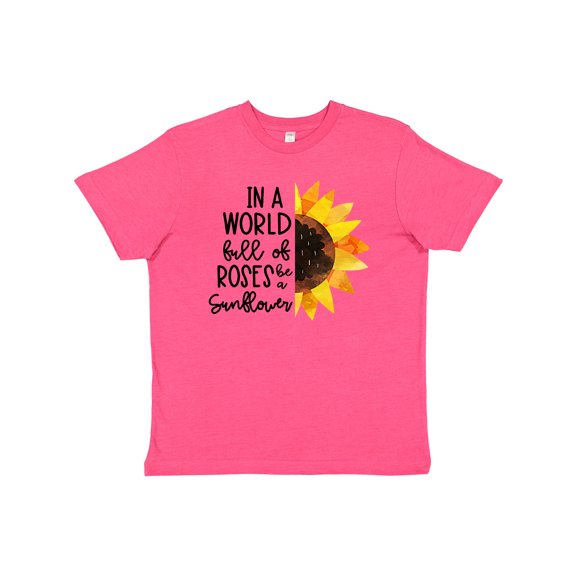 Inktastic Summer In a World Full of Roses Be a Sunflower Youth T-Shirt