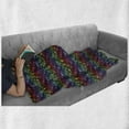 thumbnail image 6 of Geometric Soft Flannel Fleece Throw Blanket, 100 Squares Tile Design with Motifs Forming Blended Color Patchwork, Cozy Plush for Indoor and Outdoor Use, 50" x 70", Multicolor, by Ambesonne, 6 of 6
