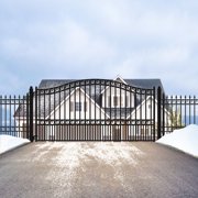 ALEKO Steel Single Swing 18 x 6 feet Black Driveway Gates Paris Style