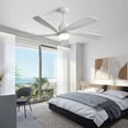 thumbnail image 2 of 52 Inch Modern Ceiling Fan With 120V Dimmable 5 Solid Wood Blades Remote Control Reversible DC Motor With Led Light, 2 of 5