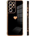 thumbnail image 4 of for Samsung Galaxy S21 Ultra Case Love Heart Plating Electroplate Luxury Elegant Case Camera Protector Soft TPU Shockproof Protective Corner Back Cover Galaxy S21 Ultra Case -Black, 4 of 5