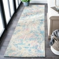 thumbnail image 2 of SAFAVIEH Barbados Tobon Botanical Indoor/Outdoor Runner Rug, Light Blue/Ivory, 2'8" x 10'5", 2 of 10
