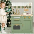 thumbnail image 3 of Robud Play Kitchen for Kids Toddlers, Wooden Pretend Play Kitchen Set Toy with Cutting Food Set, Toys Kitchen Gift for 3+ Kids,Green, 3 of 10