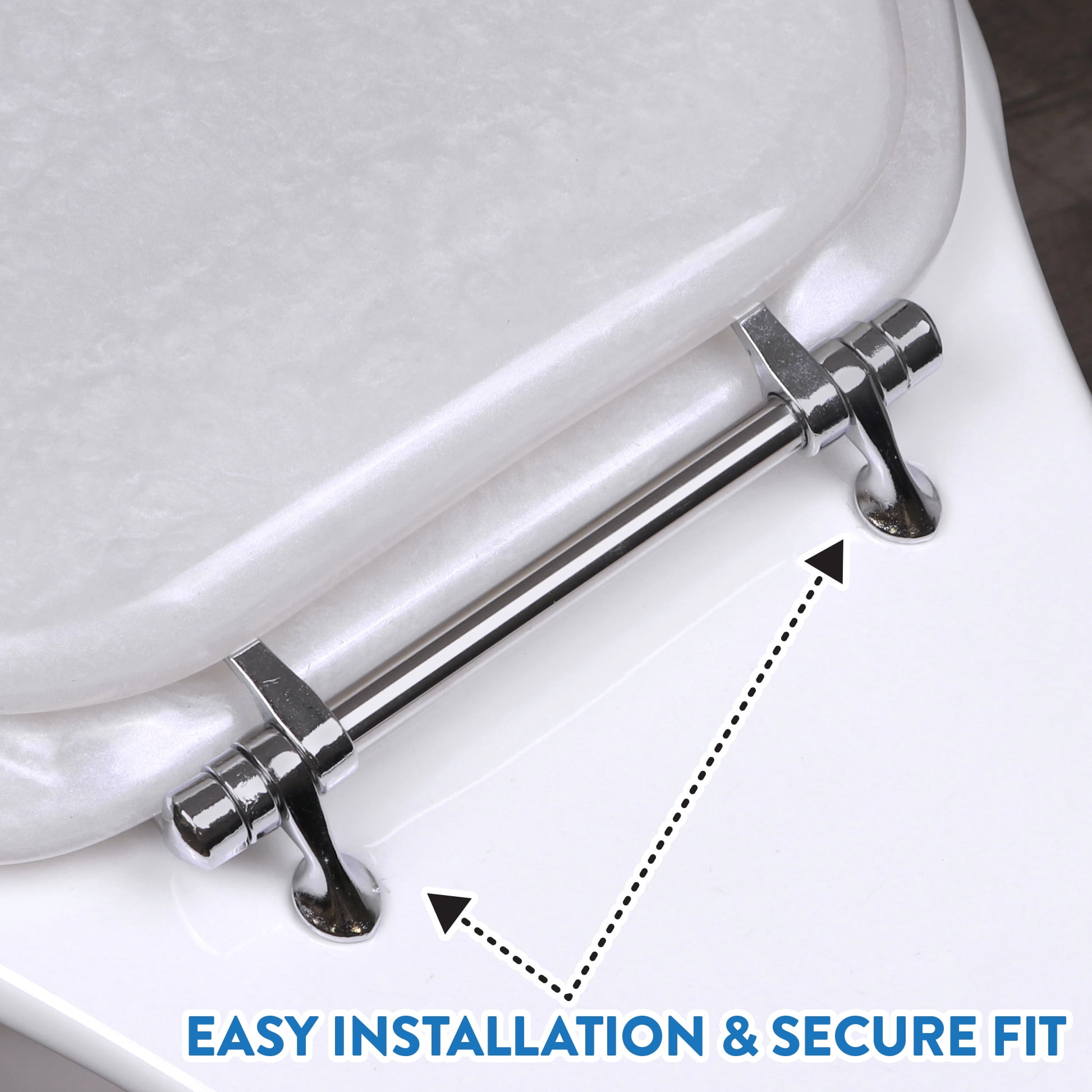 Ginsey Home Solutions Elongated Mother of Pearl Resin Toilet Seat