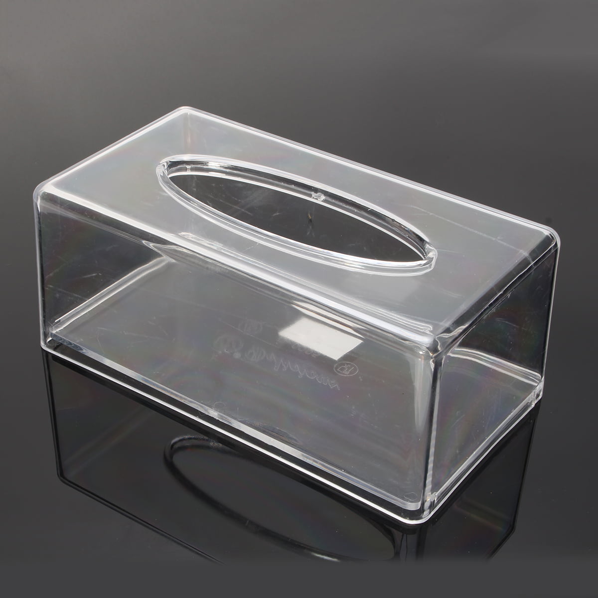 clear plastic tissue box holder
