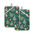 thumbnail image 7 of Yayeee Pot Holders Kitchen Heat Resistant with Pocket 7"x9.8" Cotton Oven Cooking Hot Pads, Green Christmas Gingerbread, 7 of 7