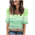 thumbnail image 2 of Hrsba Womens Fashion Tees Floral Print 3/4 Sleeve V Neck Shirt Loose Summer Casual Ladies Top Comfortable Daily Wear, 2 of 4