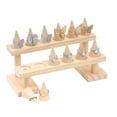 thumbnail image 3 of Expositor de s de madera para almacenamiento de joyería de boda de cajón, madera sin pintar, duradero 2 niveles jinwen Pantalla de anillo de dedo, 3 of 8