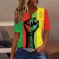 thumbnail image 2 of DPTALR Haut/chemise à Manches Trois-Quarts Imprimé pour Femmes, Col en V, Manches 3/4, 2 of 5