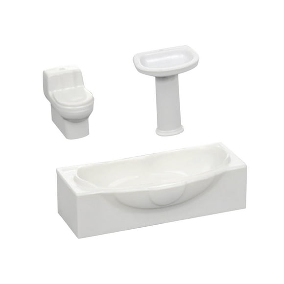 Bunblic Tub Sink Miniature Bathroom Collectible Doll House Supplies Dollhouse Miniature Toy for DIY Miniture Bathroom Gift Child Girl M