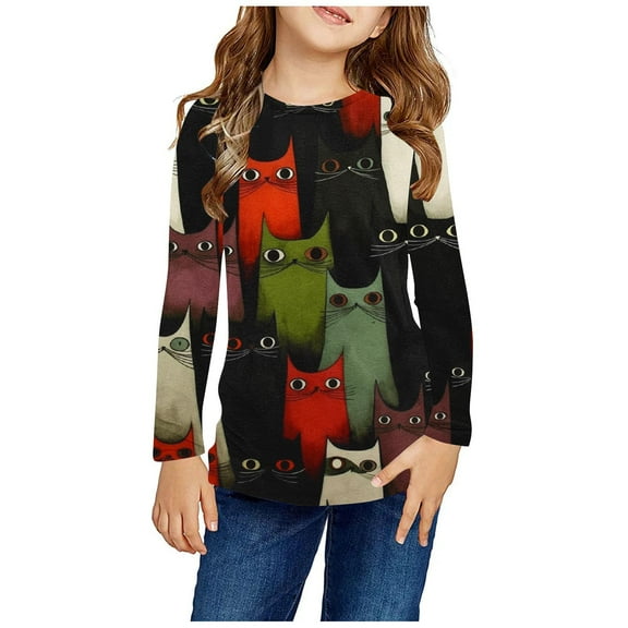 Utoimkio Toddler Boy Girls Crewneck Sweatshirts Long Sleeve Shirts Cute Print Pullover Sweatshirts Tee Tops Little Boy Girls Fall Winter Clothes for Kids