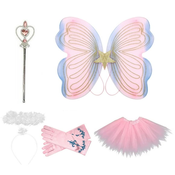 5Pcs Fairy Princess Costume Child Girls Fairy Costume for Role Play Carnival
