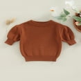 thumbnail image 3 of Chandail Décontracté à Manches Courtes pour Fillettes, Col Uni, Tricot, Hauts, Rose, 2-3 Ans, 3 of 7