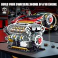 thumbnail image 4 of BseSparklion V8 Engine Building Kit for Adults, Build Your Own MOC Mini V8 Engine Model Toy for Display, Compatible with Lego Car Set, STEM Building Proje, 4 of 8