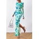 thumbnail image 3 of Vestido PRETTYGARDEN Estampado Floral Azul de Manga Larga Maxi XS, 3 of 8