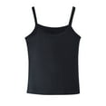 thumbnail image 3 of VEKDONE Girls Camisole Breathable Tank Tops Cotton Tagless Cami Sleeveless Spaghetti Undershirts Summer Trendy Y2K Streetwear Holiday Gift for Girl Black,2 Years, 3 of 8