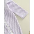 thumbnail image 6 of Arvbitana 0M 3M 6M 9M Infant Baby Girls Ruffle Footed Romper Striped Long Sleeve Footie Jumpsuit Zipper One Piece Bodysuit Headband Fall Winter Outfit 2Pcs, 6 of 9