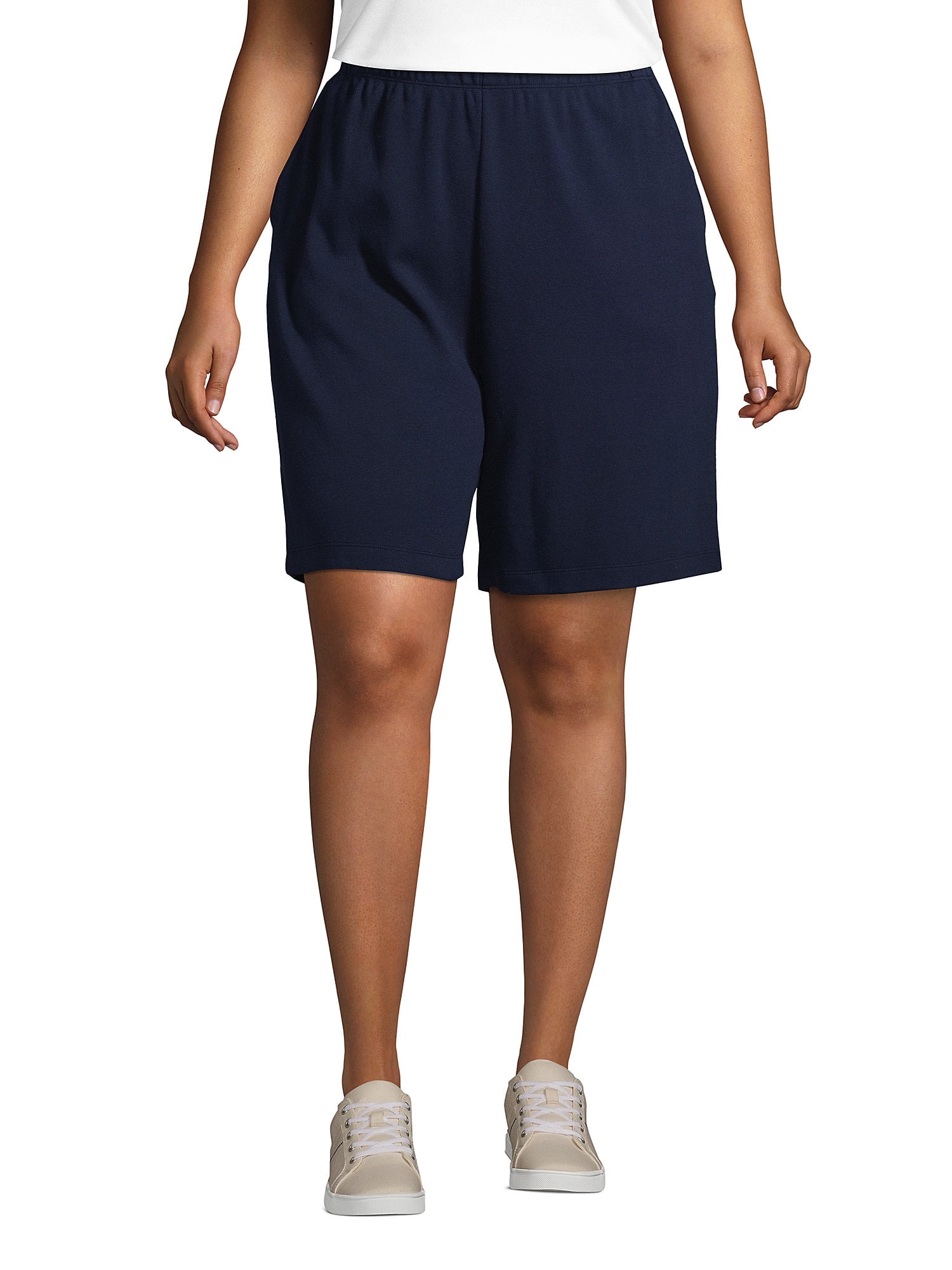 Lands' End Women's Plus Size Sport Knit High Rise Elastic Waist Pull On