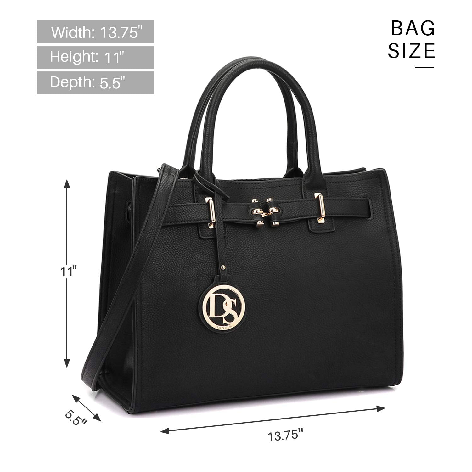 Dasein Women Satchel Purses Handbags Belted top-Handle Work Tote Shoulder Bags with Long Strap