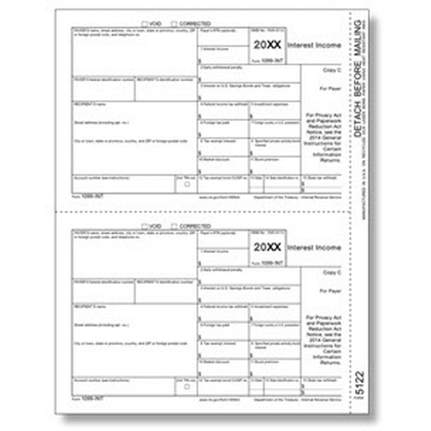 Irs Approved 1099 Int Laser Payer Copy C Walmart Com Walmart Com