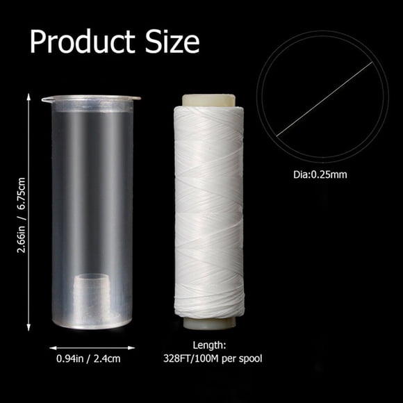 Allume Appât à Haute Résistance Bobine de Fil Élastique avec Distributeur en Plastique Ligne d'Appât Solide 0,25 mm 100 m