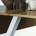 Nathan James Kalos Solid Wood Drop Leaf Folding Kitchen Dining or Console Table Rustic Oak Top