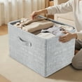 thumbnail image 5 of Steadline Foldable Linen Storage Box - 43cm Curved Lid Organizer with Handles for Toys Clothes Seasonal Items, Breathable Fabric Bin for Bedroom Closet Office Organization, 5 of 7