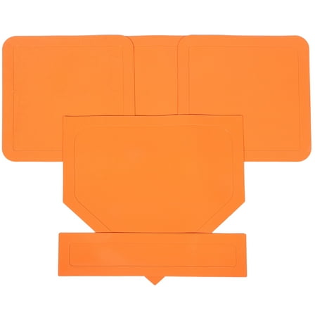 Masteelf  5 Pcs Baseball Softball Plate Round Circular Equipment Thickened Lowball Foldable Orange