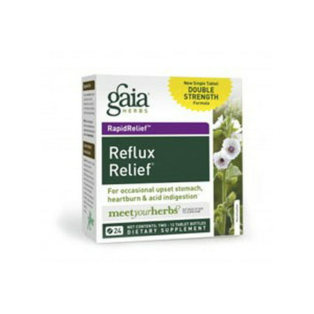 Gaia Herbs Reflux Relief Chewable Tablets, 15 Ct