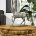 thumbnail image 2 of 21" x 18" Beige Polyresin Prancing Horse Sculpture, by DecMode, 2 of 9