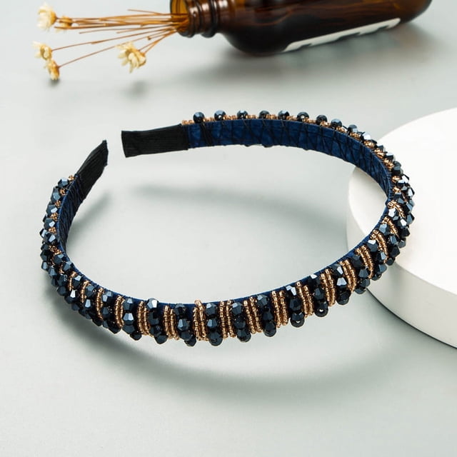 Diadema con cuentas tejidas a mano para el cabello Homing Hair Hoop, estilo barroco, esponja, accesorios simples para el cabello facial para mujer