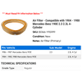 thumbnail image 2 of Air Filter - Compatible with 1984 - 1988 Mercedes-Benz 190E 2.3 2.3L 4-Cylinder 1985 1986 1987, 2 of 2