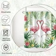 thumbnail image 6 of Valentine''s Day Shower Curtain, Romantic Loving Flamingo Shower Curtain Set for Bathroom Waterproof Green and Pink Shower Curtain with Hooks, 72x84 Inch, 6 of 6
