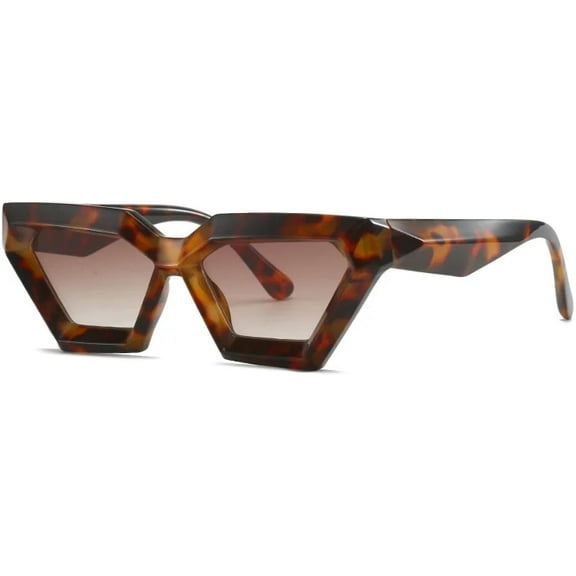 Women Sunglasses Vintage Fashion Men Cat Eye Sun Glasses Big Shades Female Uv400( Leopard Brown ,one)