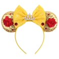 thumbnail image 1 of Diadema con orejas de Mickey Mouse para mujer, diadema con lentejuelas, lazo grande y hermoso, regalo de cumpleaños, accesorios para el cabello de fiesta para niñas y niños, nuevo y elegante, 1 of 4