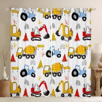 Manfei Construction Truck Boys Black Out Curtains, Cartoon Tractor Curtains Pack of 2 (42x63 Each), Vehicle Theme Bedroom Curtains, Window Curtains Decor