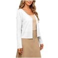thumbnail image 3 of GERsome Women's Long Sleeve Cardigans Button Down V-Neck Open Front Lightweight Casual Sweater Tops White XL, 3 of 5