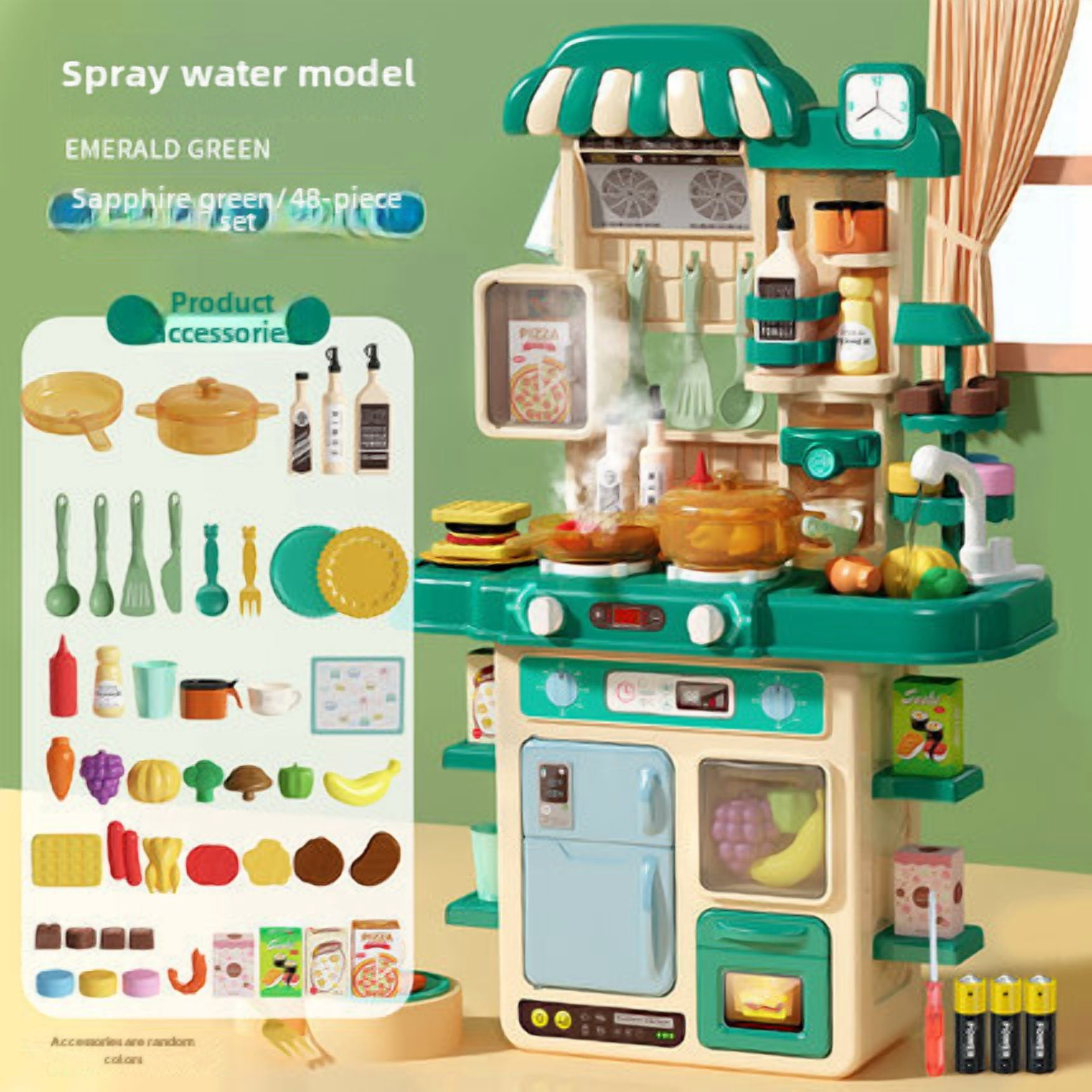Kit Cuisine En Bois Pour Enfants 3-6 Ans – Avec Lumières Et Sons Réalistes – Cuisinière, Micro-ondes Et Accessoires – Cadeau Fille/Garçon